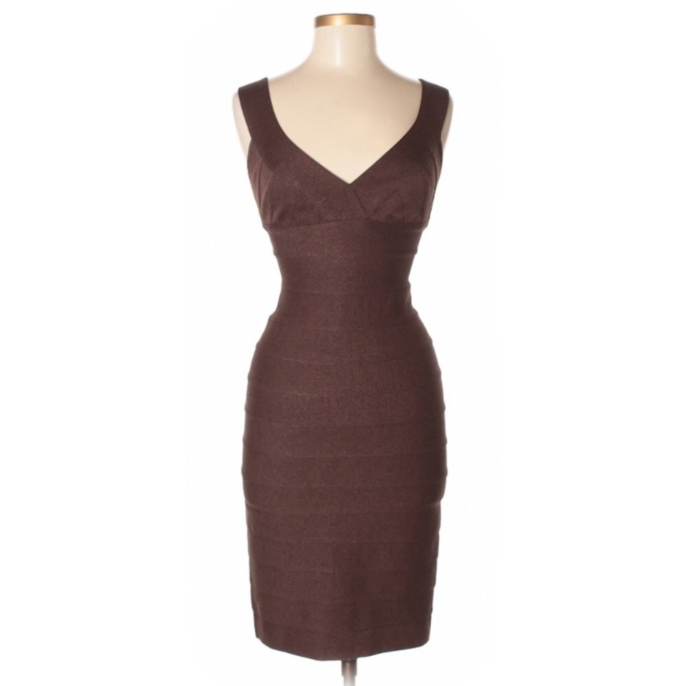 Carmen Marc Valvo Collection Bronze Dress